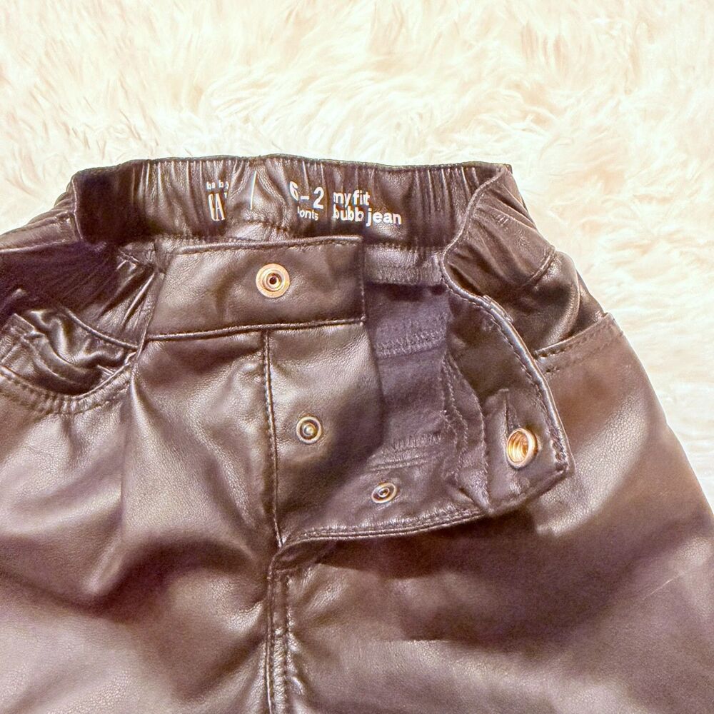 Baby Moto Faux Leather Joggers Mini Streetwear 9-12M Gap - Picture 6 of 10